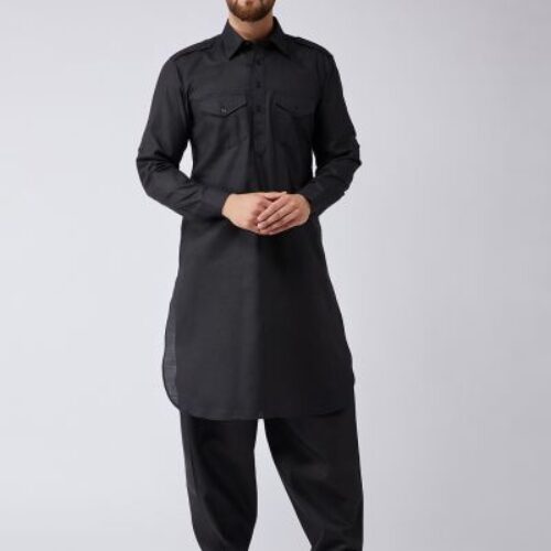 pathani kuerta pajama black