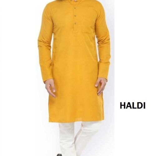 plan cotton kurta pajama haldi